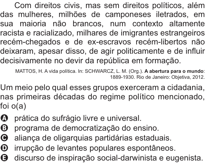 Questão 52 no caderno Azul do ENEM PPL 2021