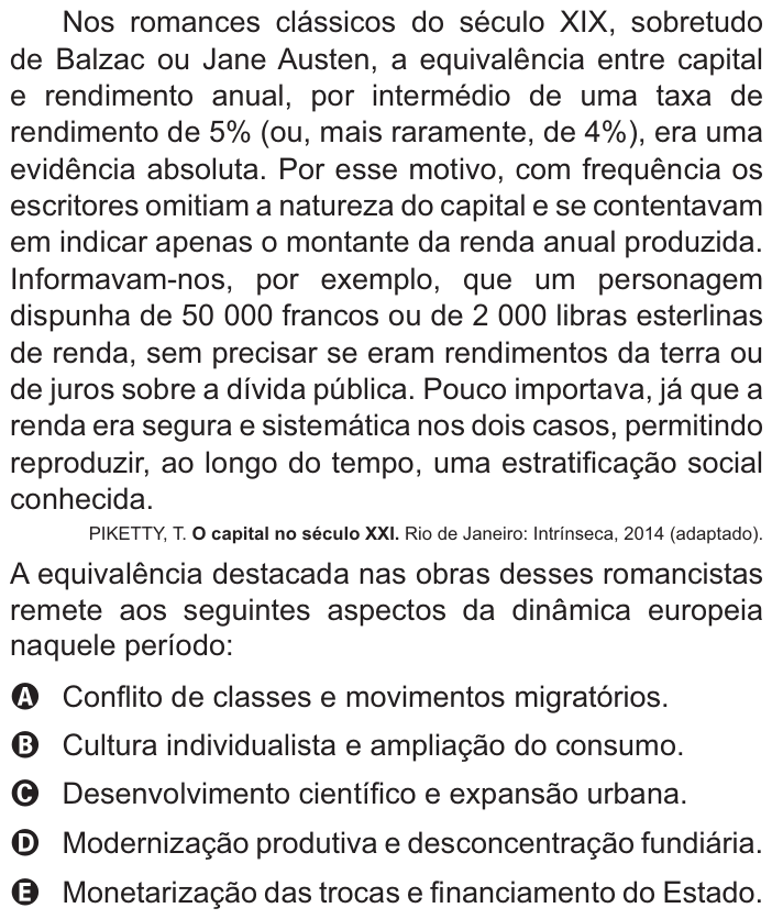 Questão 55 no caderno Azul do ENEM PPL 2021