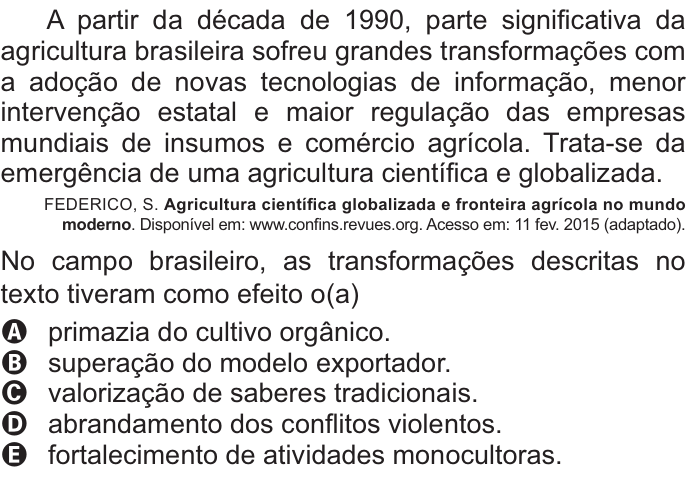 Questão 60 no caderno Azul do ENEM PPL 2021