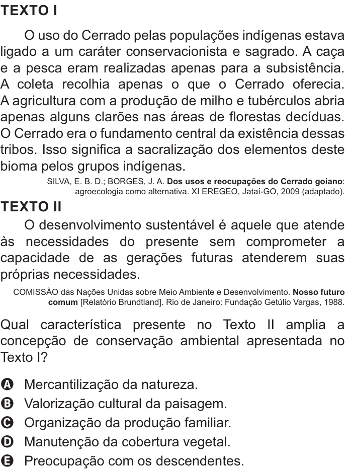 Questão 68 no caderno Azul do ENEM PPL 2021