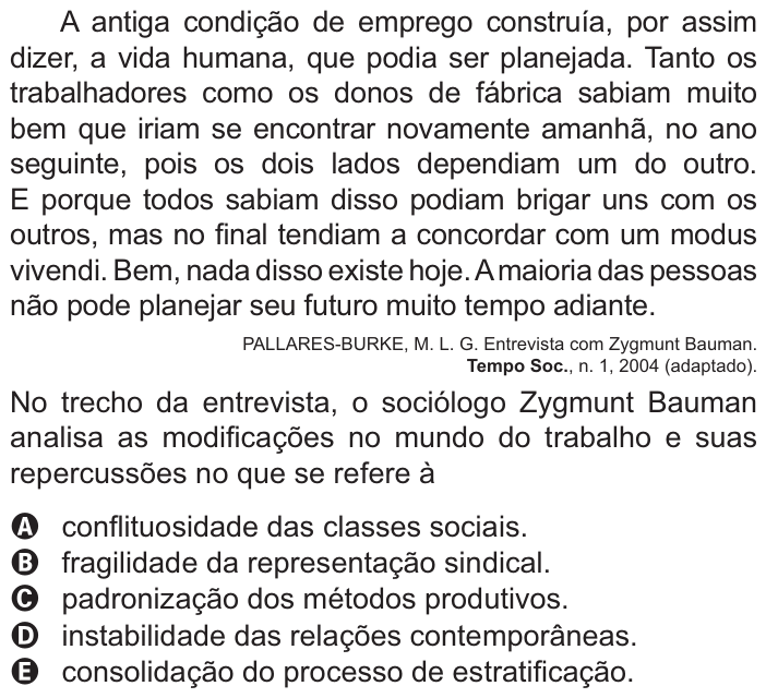 Questão 71 no caderno Azul do ENEM PPL 2021