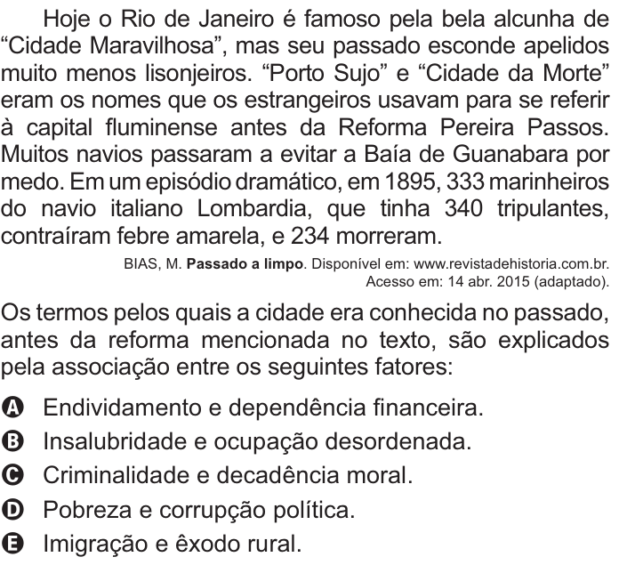 Questão 74 no caderno Azul do ENEM PPL 2021