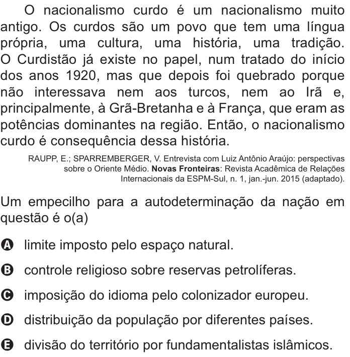 Questão 77 no caderno Azul do ENEM PPL 2021