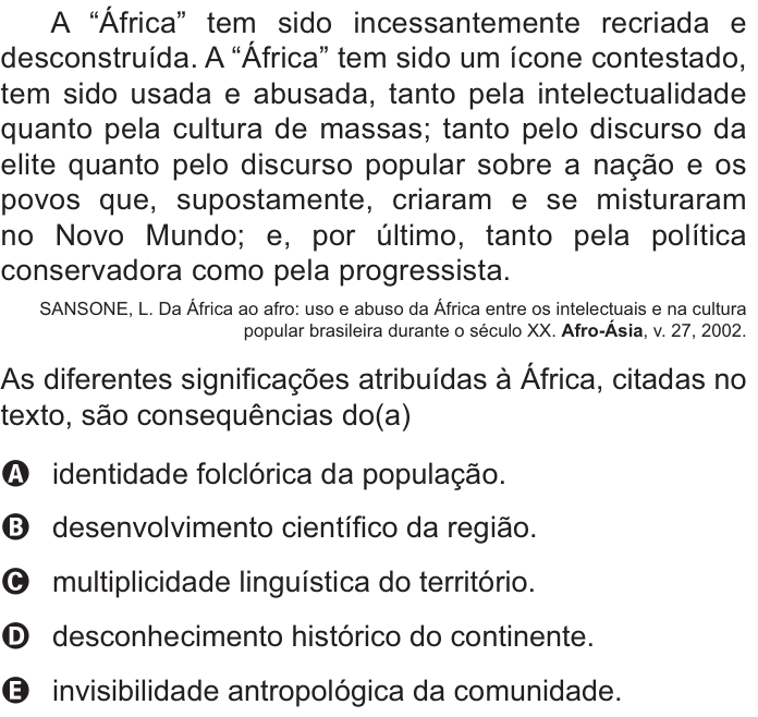 Questão 78 no caderno Azul do ENEM PPL 2021