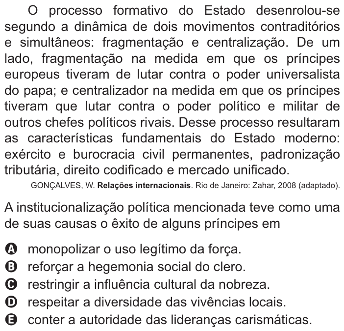 Questão 81 no caderno Azul do ENEM PPL 2021