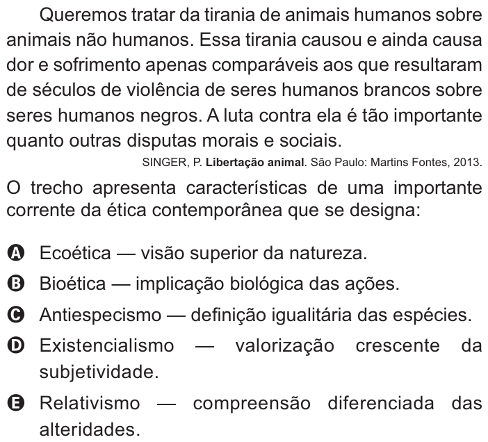 Questão 85 no caderno Azul do ENEM PPL 2021