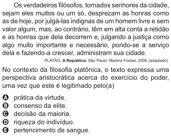Questão 89 no caderno Azul do ENEM PPL 2021