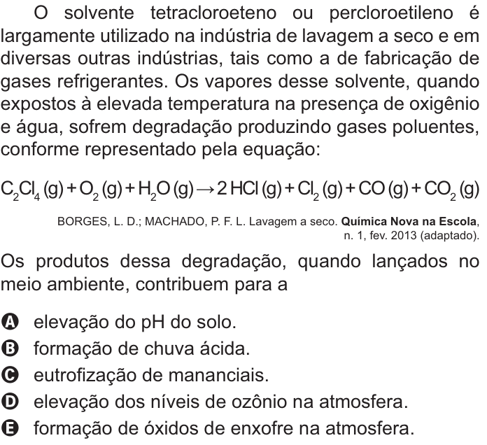 Questão 107 no caderno Azul do ENEM PPL 2021