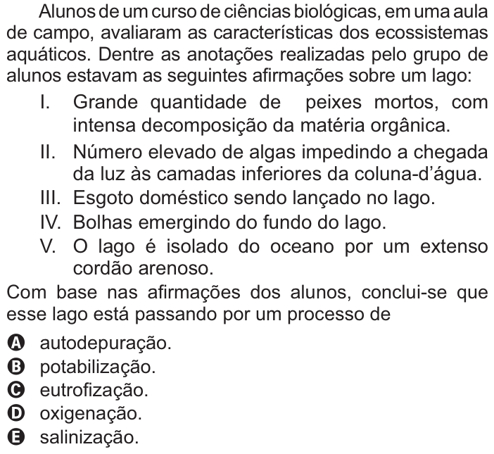 Questão 109 no caderno Azul do ENEM PPL 2021