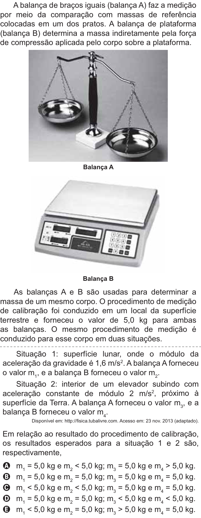 Questão 119 no caderno Azul do ENEM PPL 2021