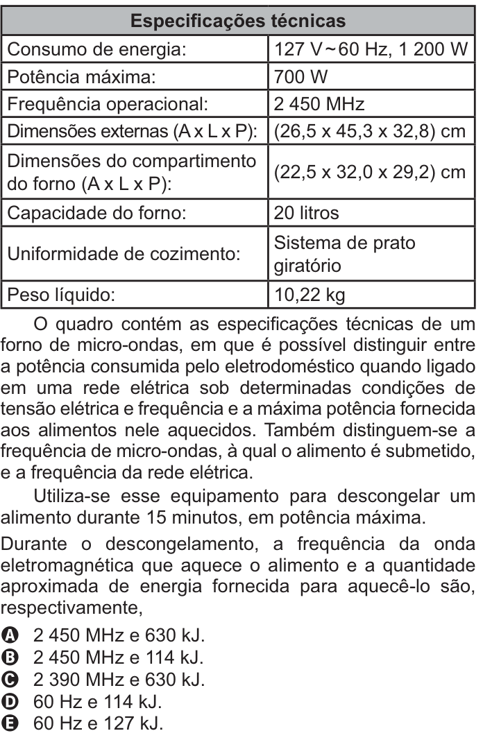 Questão 121 no caderno Azul do ENEM PPL 2021