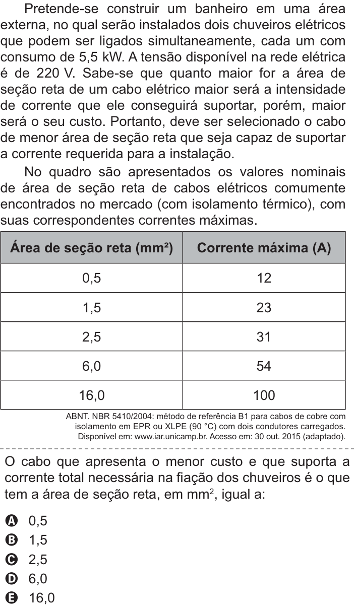 Questão 126 no caderno Azul do ENEM PPL 2021