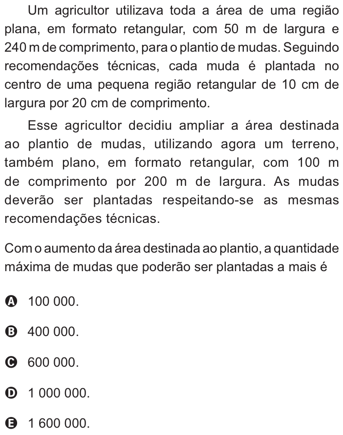 Questão 140 no caderno Azul do ENEM PPL 2021