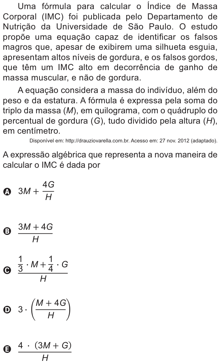 Questão 156 no caderno Azul do ENEM PPL 2021