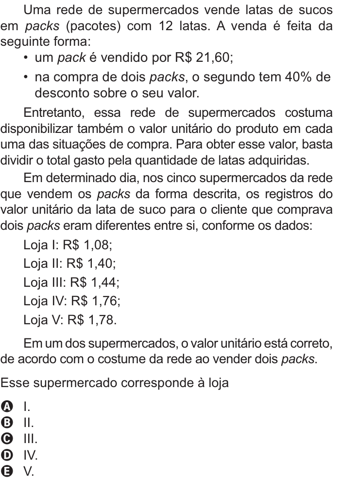 Questão 168 no caderno Azul do ENEM PPL 2021