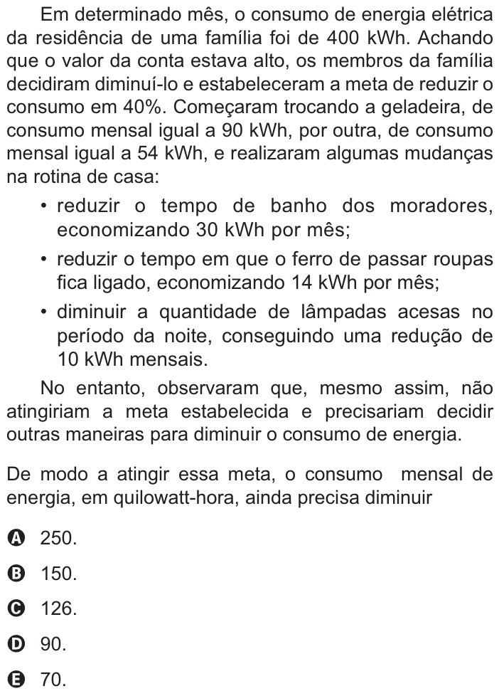Questão 170 no caderno Azul do ENEM PPL 2021