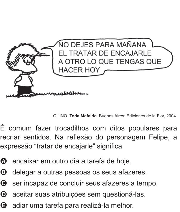 Questão 2 no caderno Azul do ENEM PPL 2017