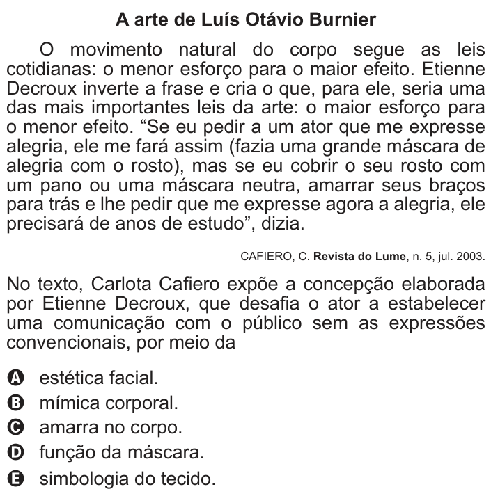 Questão 7 no caderno Azul do ENEM PPL 2017