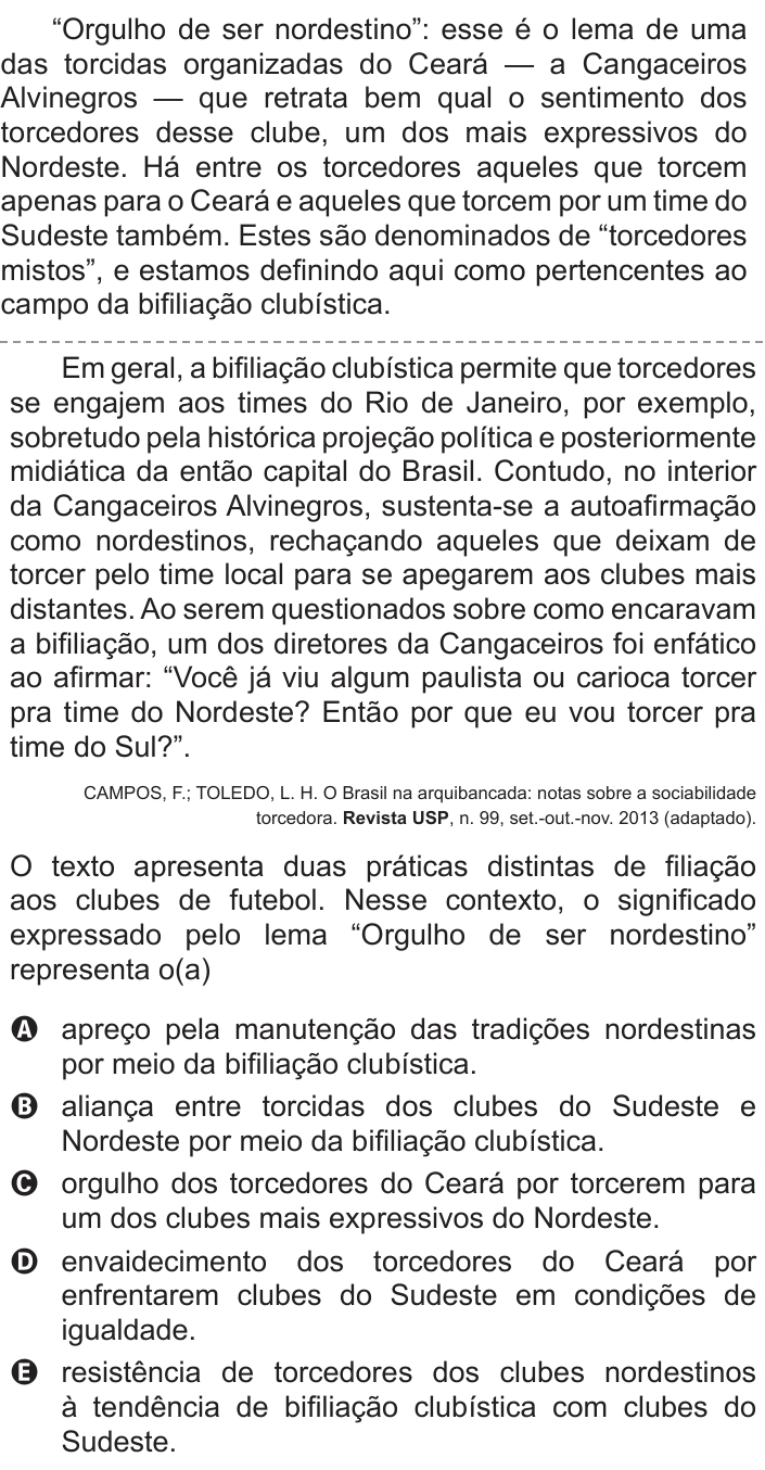 Questão 9 no caderno Azul do ENEM PPL 2017