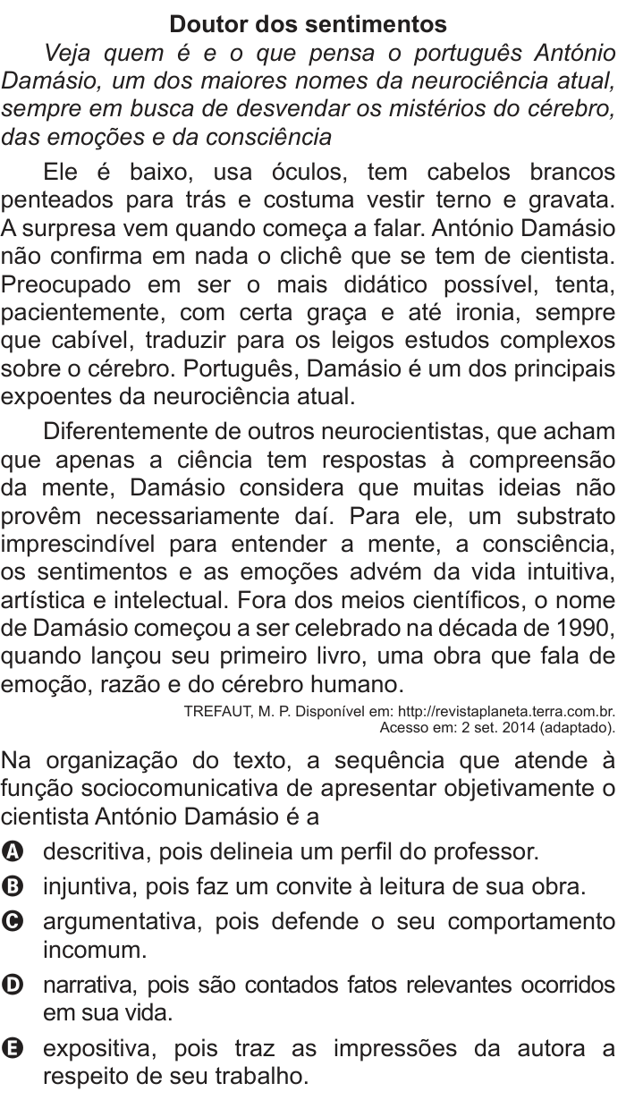 Questão 25 no caderno Azul do ENEM PPL 2017