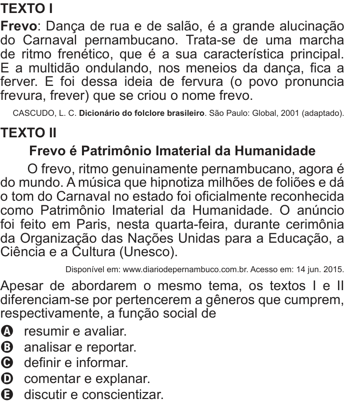 Questão 30 no caderno Azul do ENEM PPL 2017