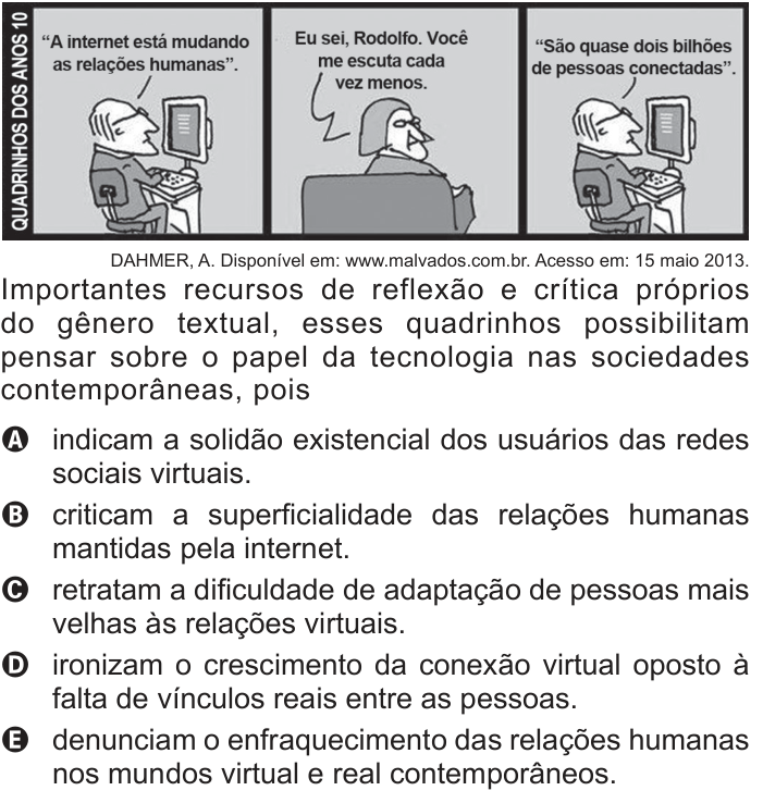 Questão 39 no caderno Azul do ENEM PPL 2017