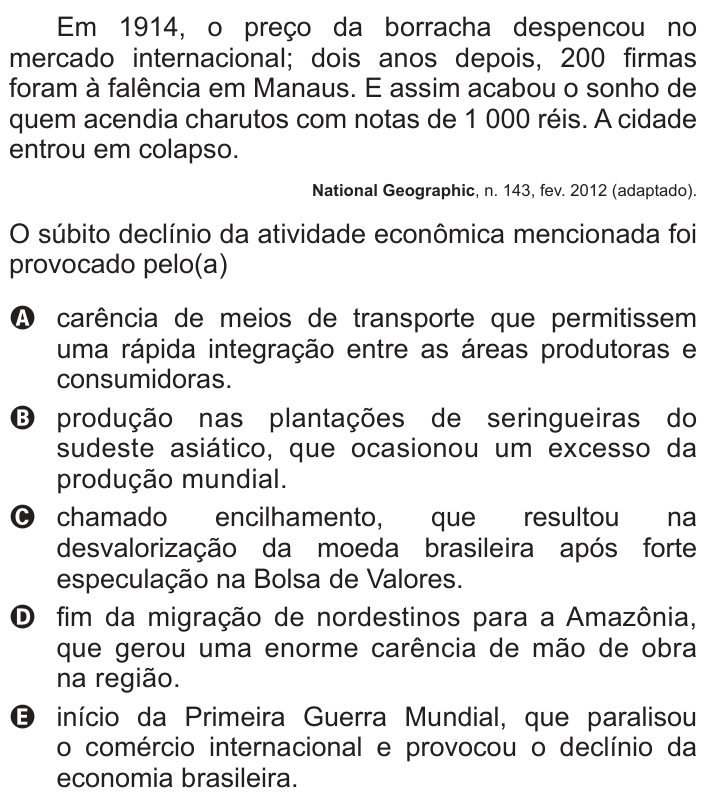 Questão 48 no caderno Azul do ENEM PPL 2017