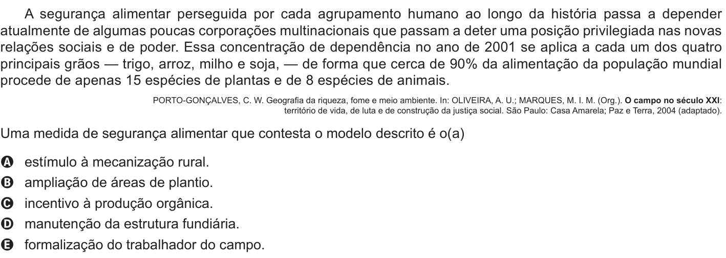 Questão 50 no caderno Azul do ENEM PPL 2017