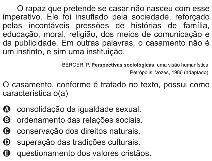 Questão 55 no caderno Azul do ENEM PPL 2017