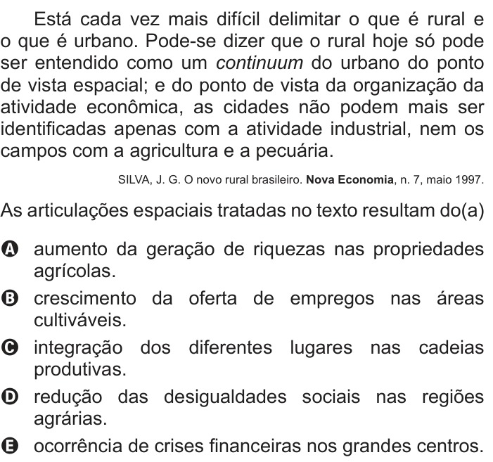Questão 59 no caderno Azul do ENEM PPL 2017