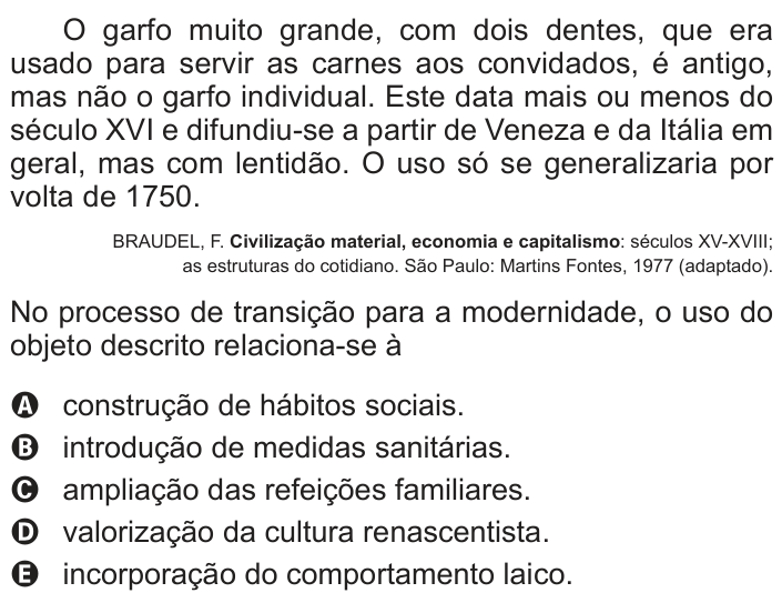 Questão 60 no caderno Azul do ENEM PPL 2017