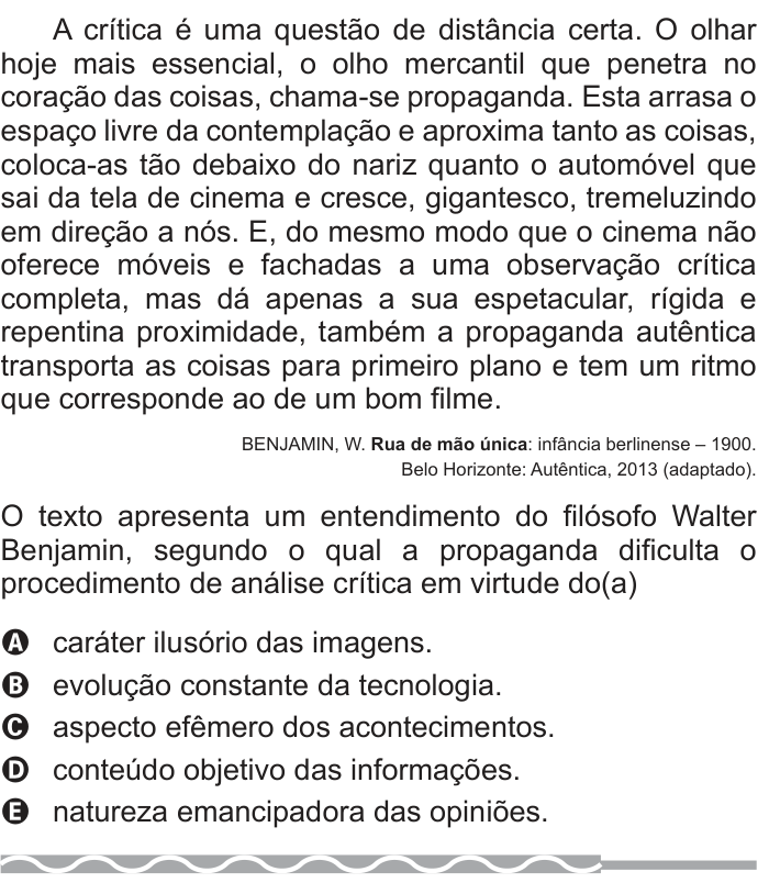 Questão 64 no caderno Azul do ENEM PPL 2017