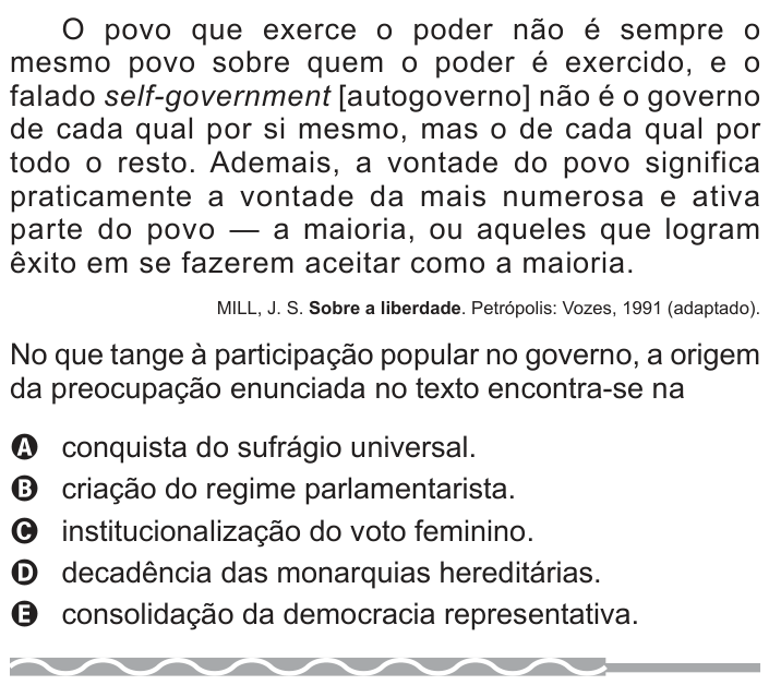 Questão 66 no caderno Azul do ENEM PPL 2017