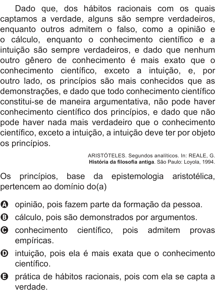 Questão 67 no caderno Azul do ENEM PPL 2017