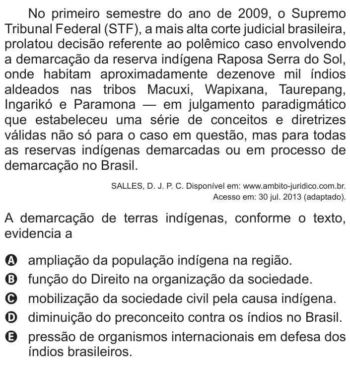 Questão 78 no caderno Azul do ENEM PPL 2017