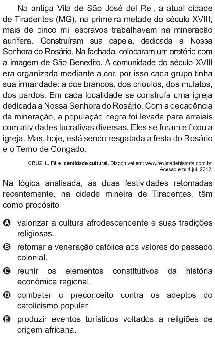 Questão 86 no caderno Azul do ENEM PPL 2017