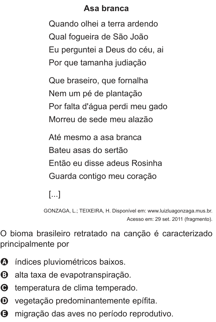 Questão 92 no caderno Azul do ENEM PPL 2017