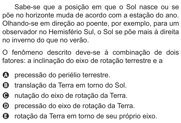 Questão 94 no caderno Azul do ENEM PPL 2017