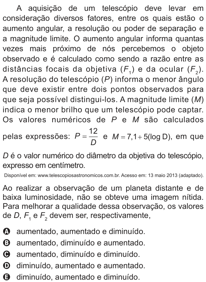 Questão 98 no caderno Azul do ENEM PPL 2017
