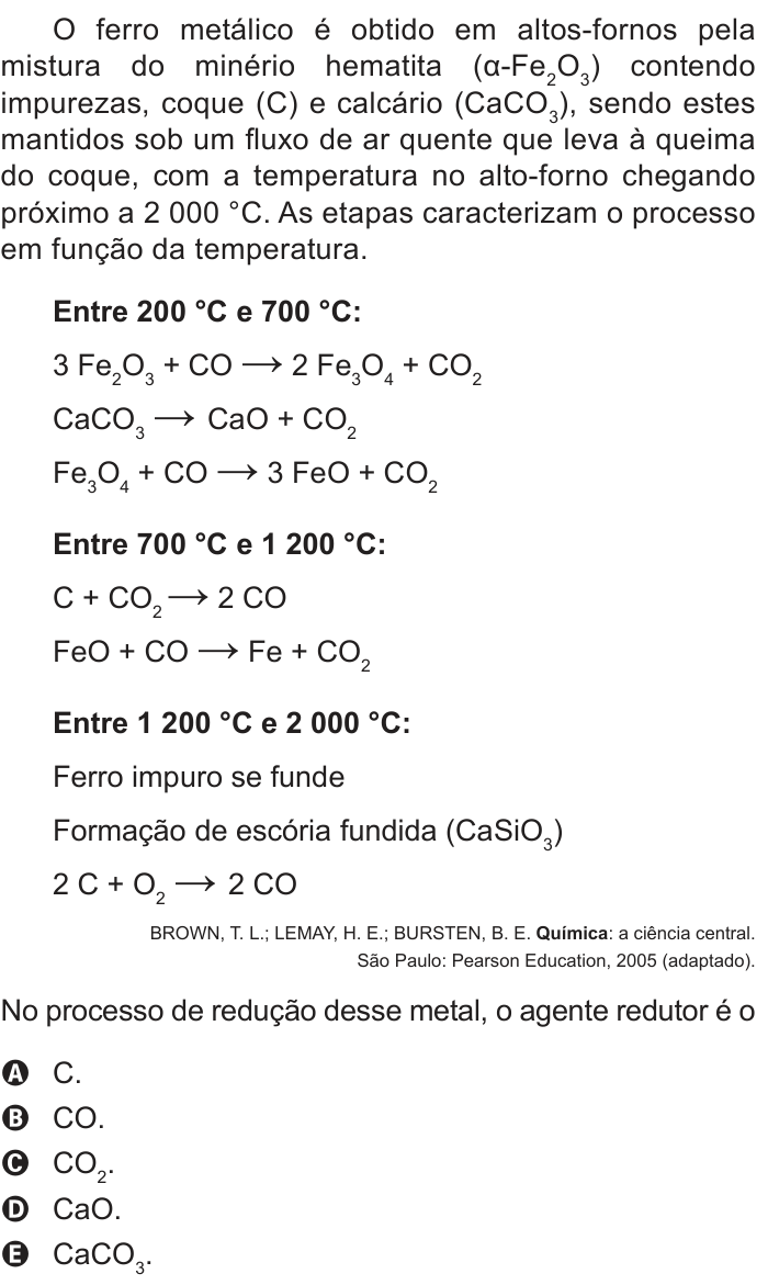 Questão 100 no caderno Azul do ENEM PPL 2017