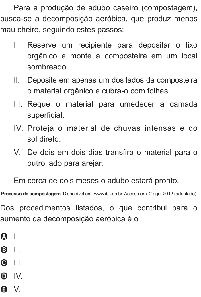Questão 102 no caderno Azul do ENEM PPL 2017