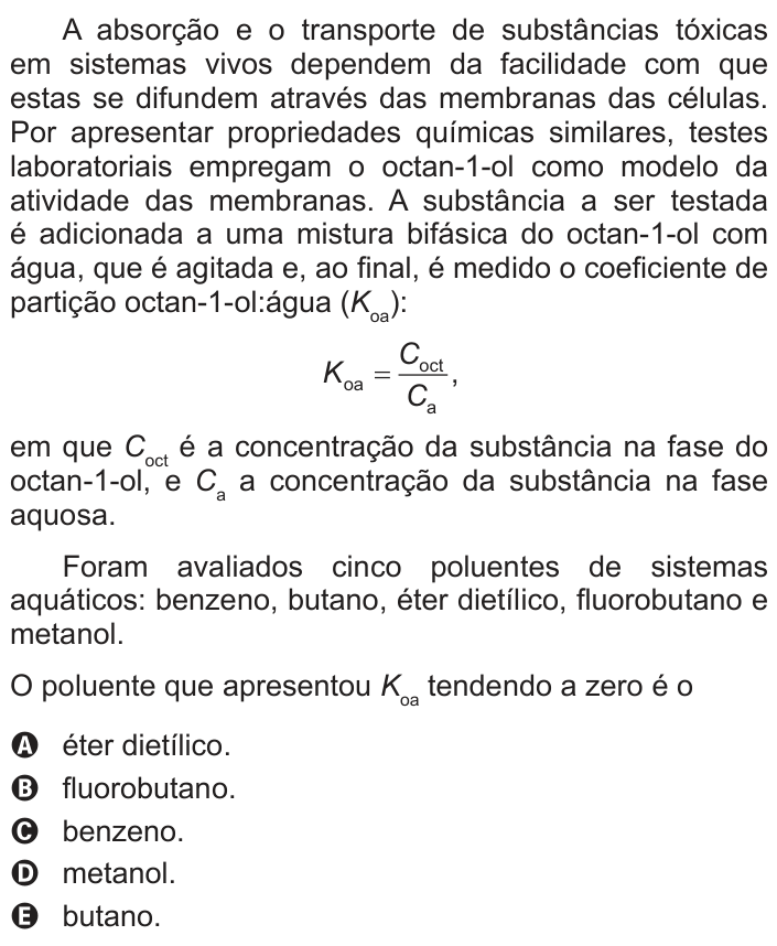 Questão 114 no caderno Azul do ENEM PPL 2017