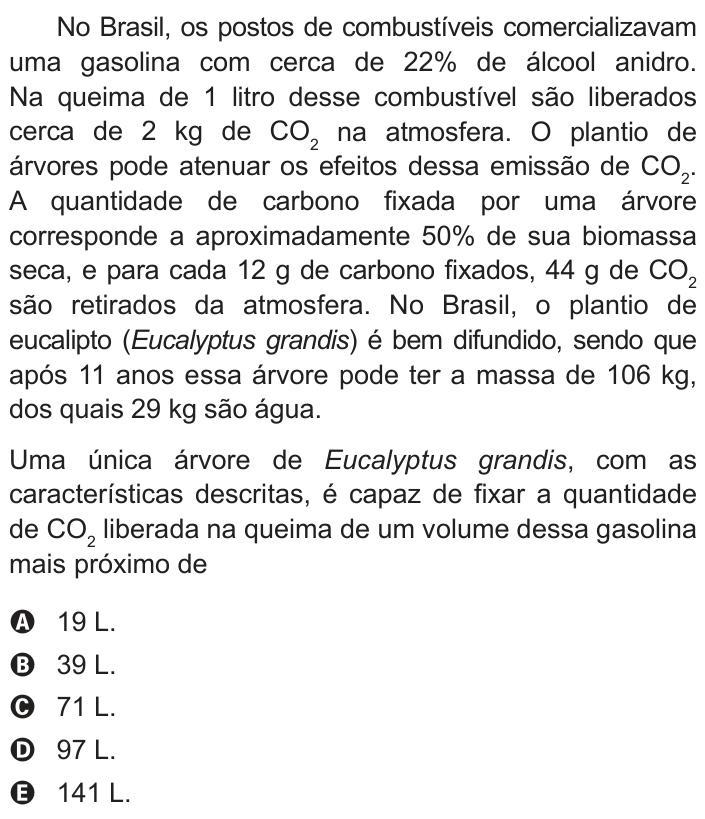 Questão 123 no caderno Azul do ENEM PPL 2017