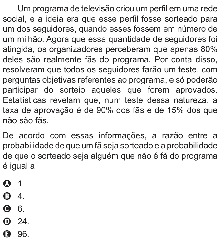 Questão 155 no caderno Azul do ENEM PPL 2017