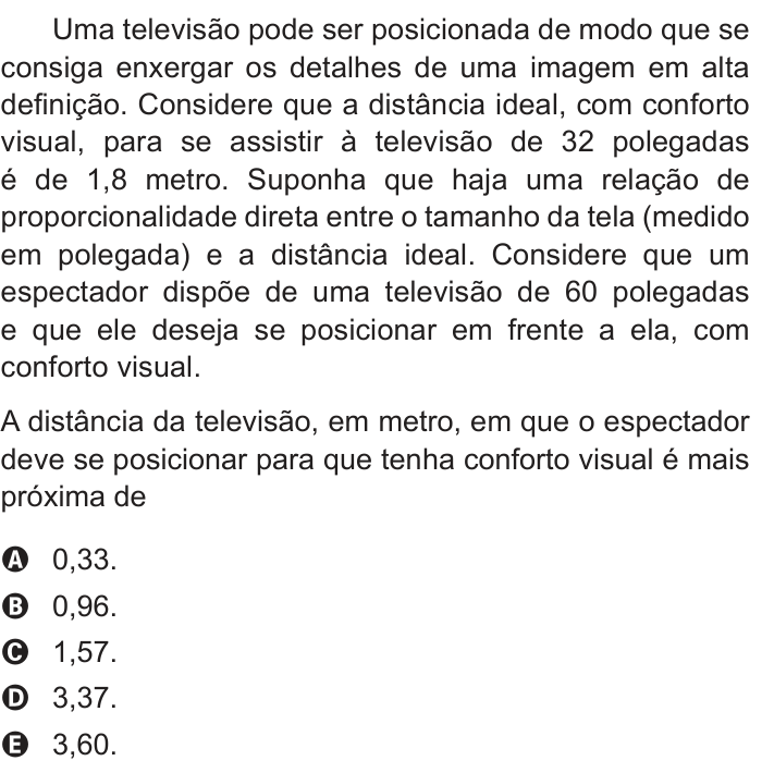 Questão 160 no caderno Azul do ENEM PPL 2017