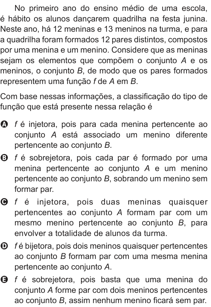 Questão 161 no caderno Azul do ENEM PPL 2017