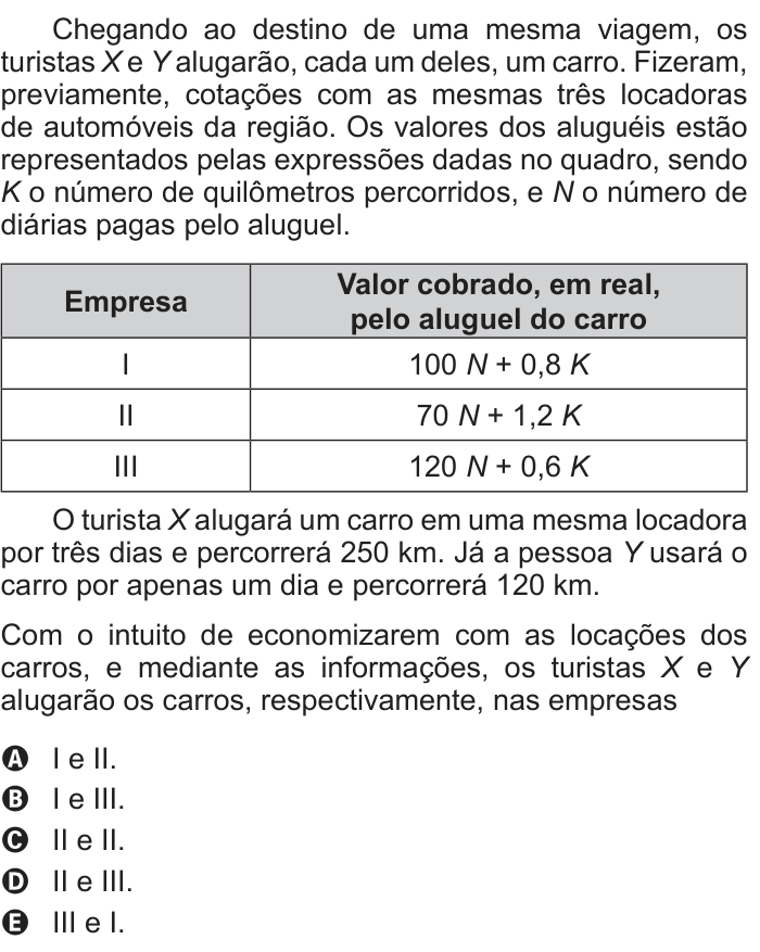 Questão 170 no caderno Azul do ENEM PPL 2017