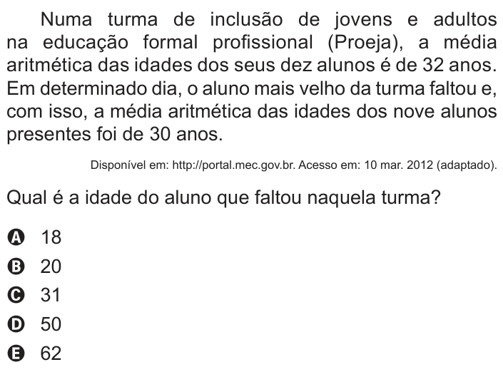 Questão 172 no caderno Azul do ENEM PPL 2017