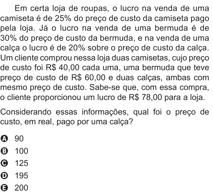 Questão 174 no caderno Azul do ENEM PPL 2017