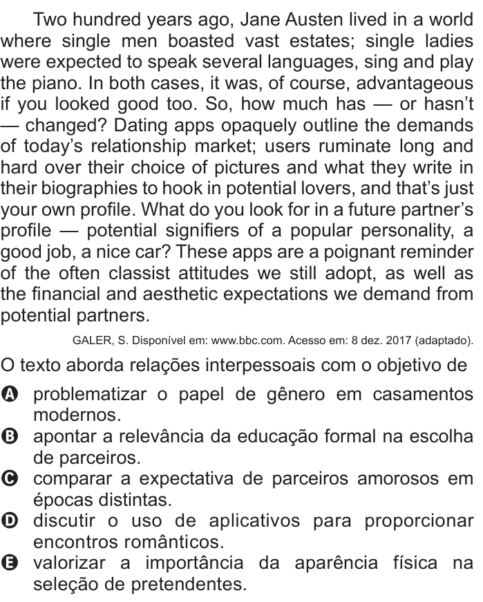 Questão 2 no caderno Azul do ENEM 2022